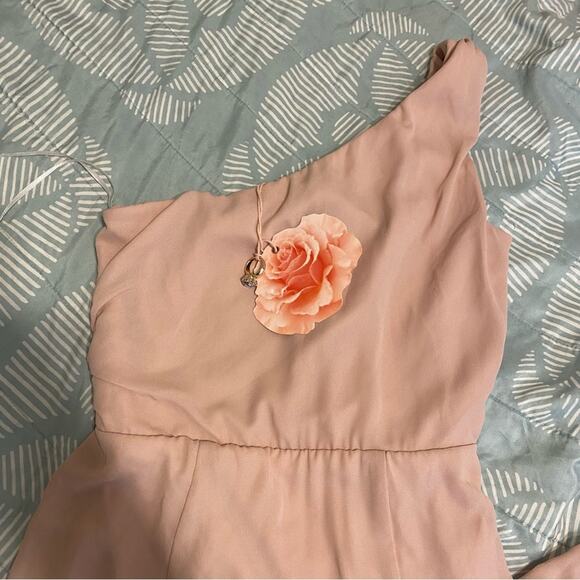 Show Me Your Mumu Eliza One Shoulder Pink Chiffon Bridesmaid Dress Size XS NWT - Picture 5 of 8